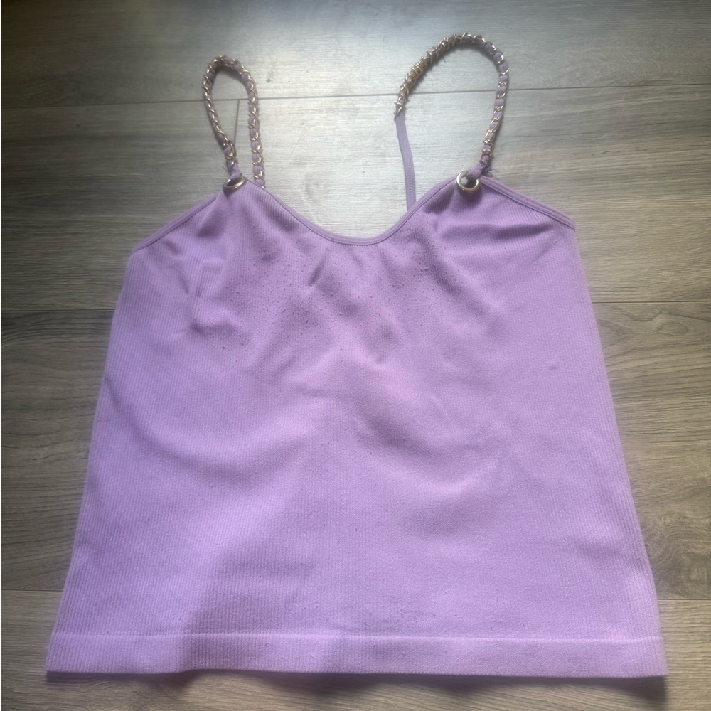 Purple Crop Camisole with Spaghetti Straps